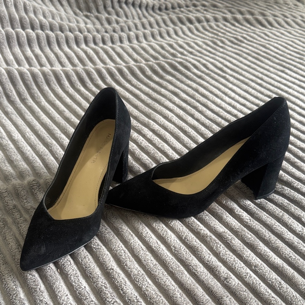 Marc Fisher Black Suede Pointed Heels